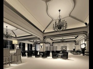 business restaurant - coffee - banquet 90 3D Model