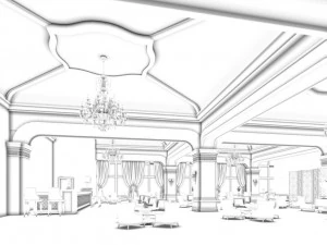 business restaurant - coffee - banquet 90 3D Model