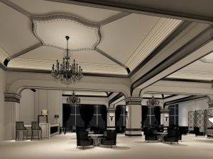 business restaurant - coffee - banquet 90 3D Model