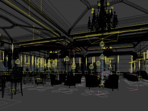 business restaurant - coffee - banquet 90 3D Model
