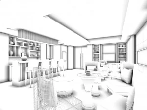 business restaurant - coffee - banquet 94 3D Model