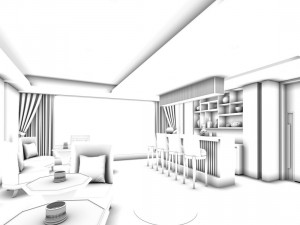 business restaurant - coffee - banquet 95 Modèle 3D