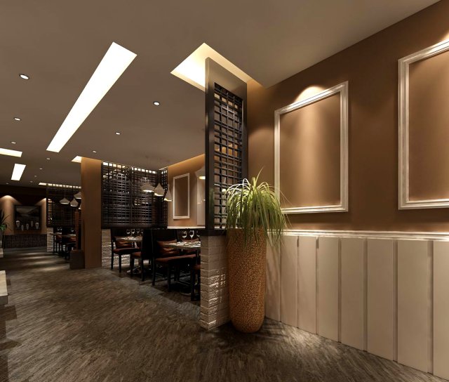 business restaurant - coffee - banquet 96 Model 3D .c4d .max .obj .3ds .fbx .stl .blend 