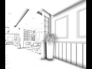business restaurant - coffee - banquet 96 Model 3D