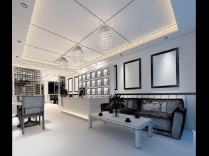 business restaurant - coffee - banquet 96 Model 3D