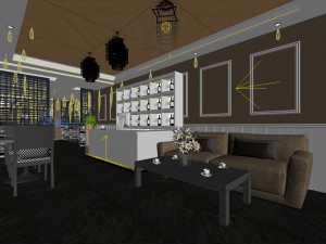 business restaurant - coffee - banquet 96 Model 3D