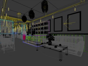 business restaurant - coffee - banquet 96 Model 3D