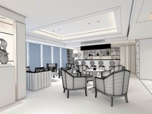 business restaurant - coffee - banquet 98 Modèle 3D