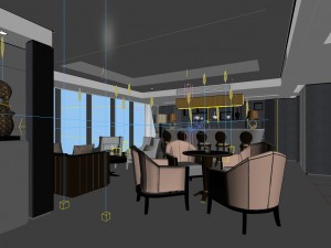 business restaurant - coffee - banquet 100 3D Model