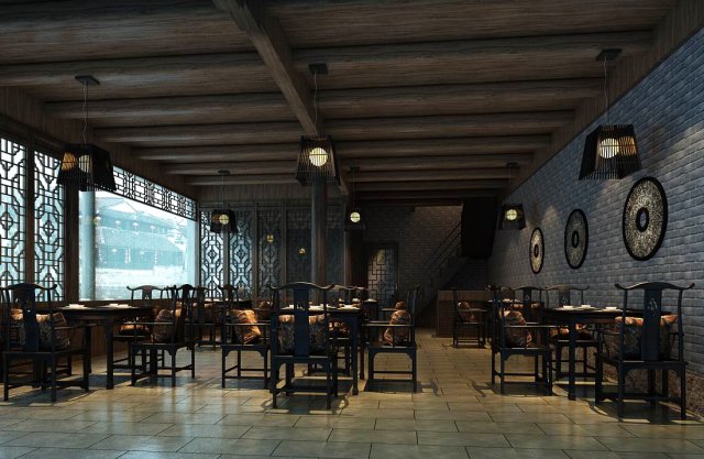 business restaurant - coffee - banquet 102 3D 模型 .c4d .max .obj .3ds .fbx .stl .blend 