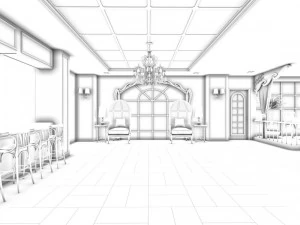business restaurant - coffee - banquet 103 3D Model