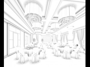 business restaurant - coffee - banquet 109 Model 3D