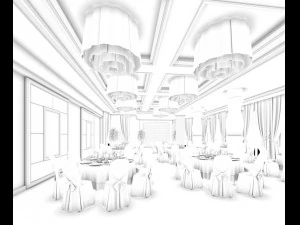 business restaurant - coffee - banquet 109 3D Model