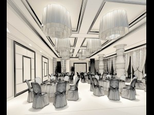 business restaurant - coffee - banquet 109 Model 3D