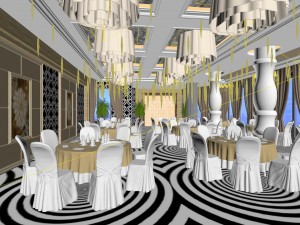 business restaurant - coffee - banquet 109 Model 3D
