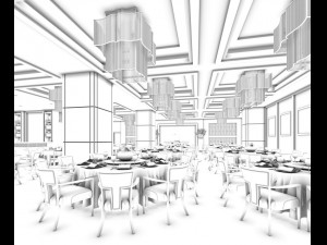 business restaurant - coffee - banquet 110 Modèle 3D