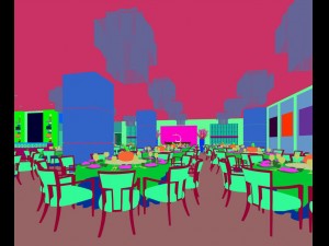 business restaurant - coffee - banquet 110 Modèle 3D