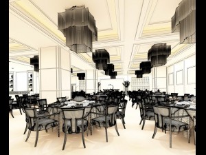 business restaurant - coffee - banquet 110 Modèle 3D
