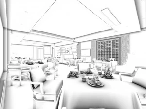 business restaurant - coffee - banquet 111 3D Model