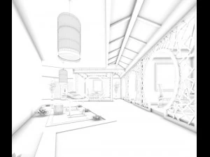 business restaurant - coffee - banquet 113 3D Model