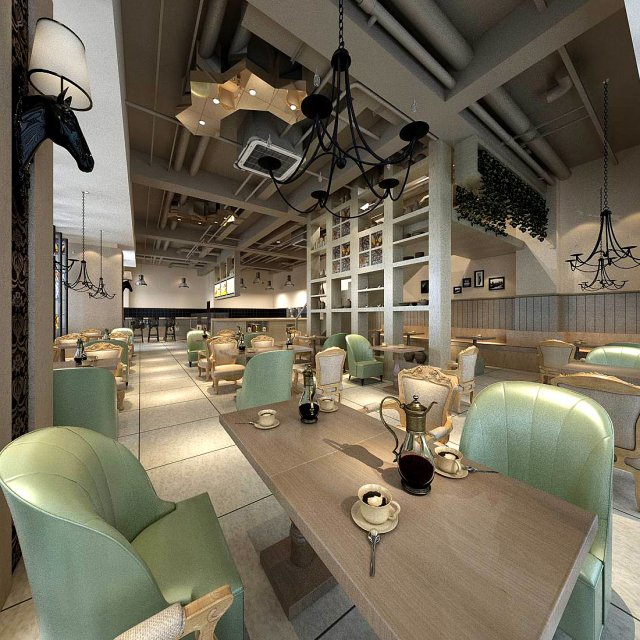 business restaurant - coffee - banquet 117 Modèle 3D .c4d .max .obj .3ds .fbx .stl .blend 