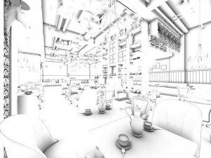 business restaurant - coffee - banquet 117 3D Model