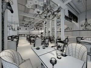 business restaurant - coffee - banquet 117 3D Model