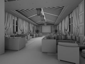 business restaurant - coffee - banquet 123 3D Model