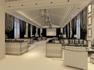 business restaurant - coffee - banquet 123 3D Model