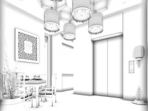 business restaurant - coffee - banquet 125 3D Model