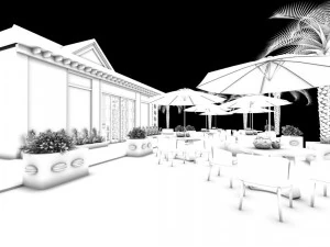 business restaurant - coffee - banquet 127 3D Model