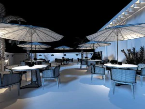 business restaurant - coffee - banquet 127 3D Model