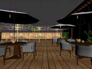 business restaurant - coffee - banquet 127 3D Model