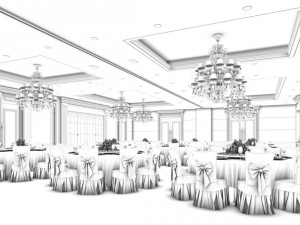 business restaurant - coffee - banquet 132 Modelo 3D