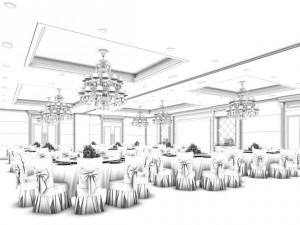business restaurant - coffee - banquet 132 Modelo 3D