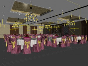 business restaurant - coffee - banquet 132 Modelo 3D