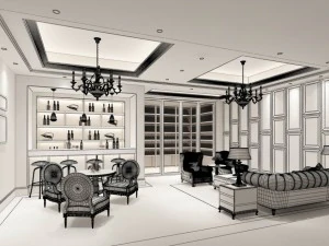business restaurant - coffee - banquet 133 3D Model