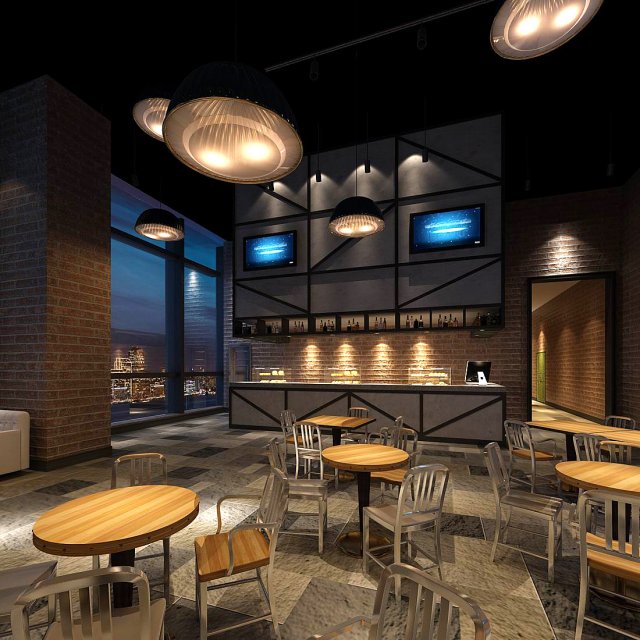 business restaurant - coffee - banquet 134 Model 3D .c4d .max .obj .3ds .fbx .stl .blend 