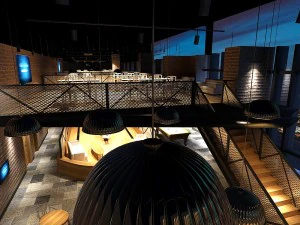 restaurante de negocios - caf&eacute; - banquete 135 Modelo 3D