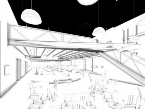 business restaurant - coffee - banquet 136 3D Model