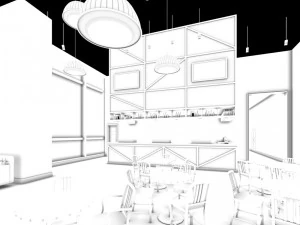 business restaurant - coffee - banquet 136 3D Model