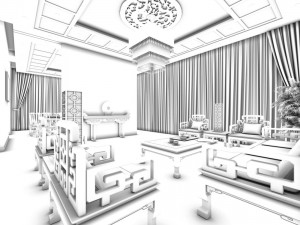 business restaurant - coffee - banquet 138 Model 3D