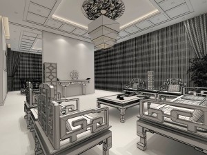 business restaurant - coffee - banquet 138 Model 3D