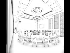 business restaurant - coffee - banquet 138 Model 3D