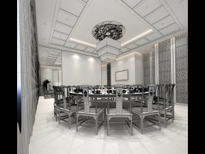 business restaurant - coffee - banquet 138 Model 3D