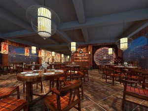 ristorante d'affari - caff&egrave; - banchetto 139 Modello 3D