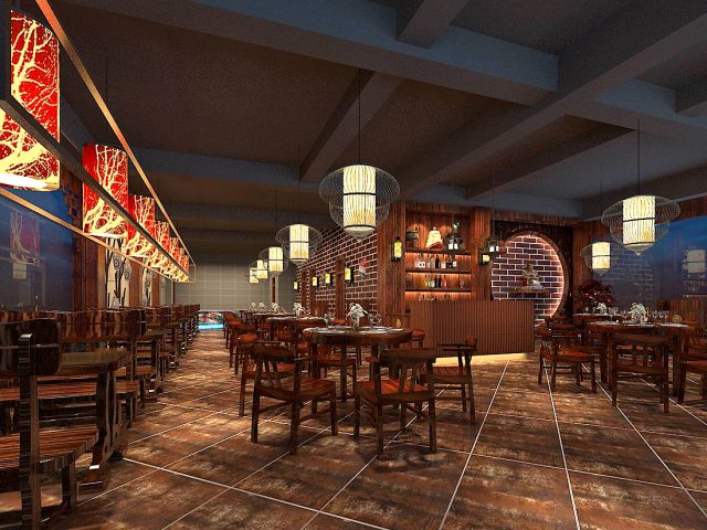business restaurant - coffee - banquet 140 Modèle 3D .c4d .max .obj .3ds .fbx .stl .blend 