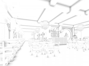 business restaurant - coffee - banquet 140 Modèle 3D