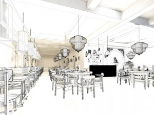 business restaurant - coffee - banquet 140 3D Model