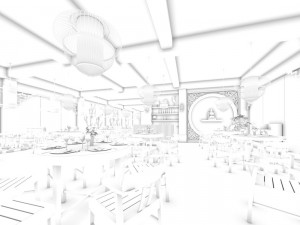 business restaurant - coffee - banquet 140 Modèle 3D